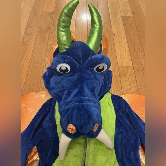 Blue and Green Dragon Kids Costume - Picture 5 of 6